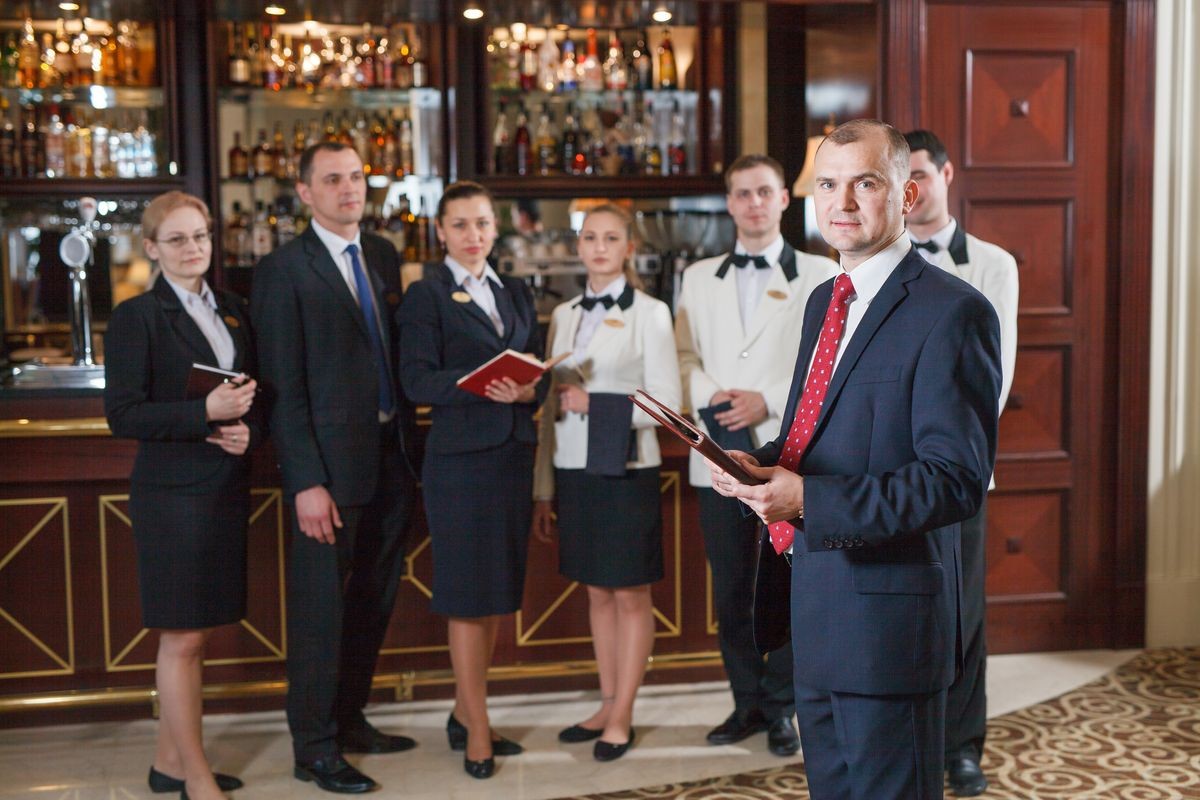 briefing staff in hotel and restaurant